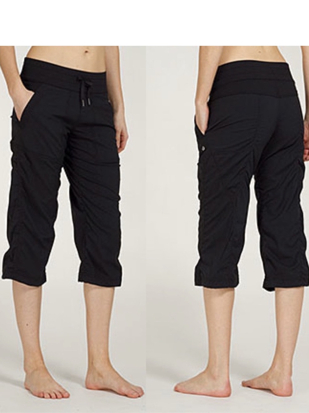 lululemon athletica Black Studio Crop Capri‎ Pants 10